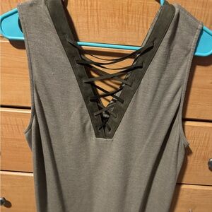 Democracy Olive Tank Top
